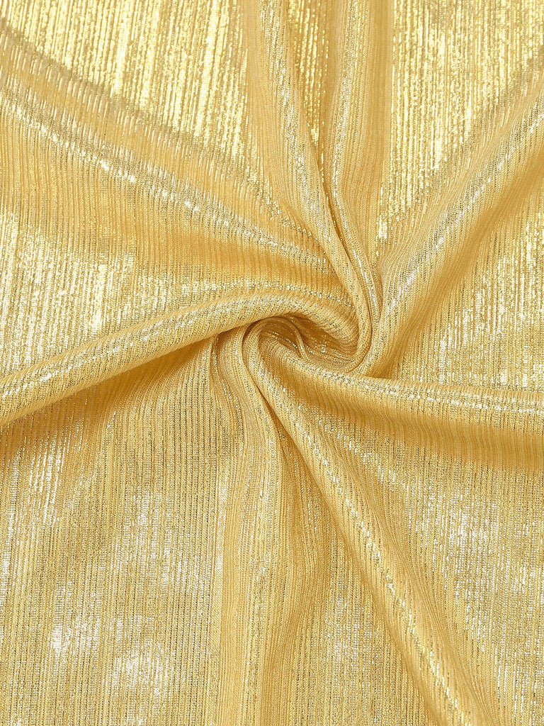 Maillot de bain une pièce froncé doré des années 1980 et paréo