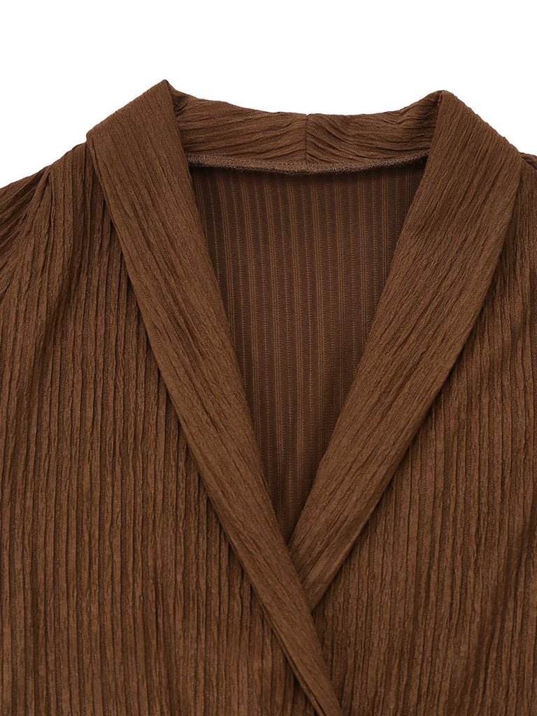 Robe sirène col en V et ourlet en résille texturée années 1930