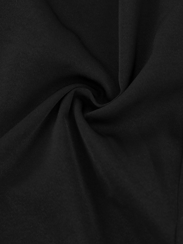 Robe noire à épaules dénudées contrastées des années 1980