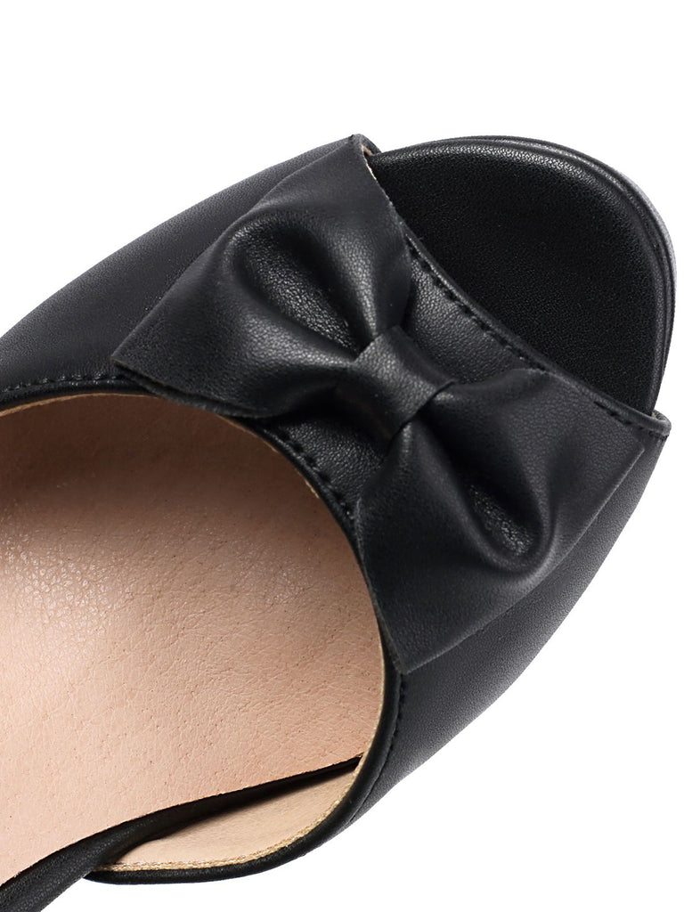 Talons vintage à bride de cheville avec nœud