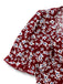 Robe rouge à fleurs col carré manches bouffantes années 1940