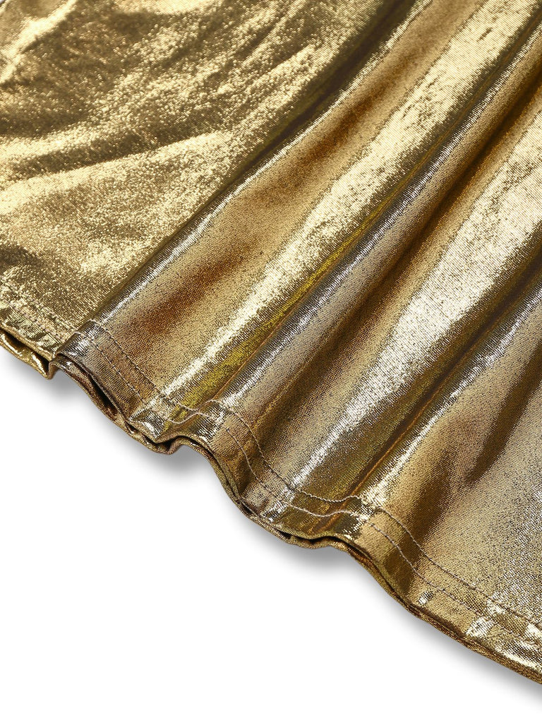 Combinaison dos nu métallisée disco années 1970