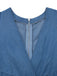 Combinaison bleue en denim à manches bouffantes années 1970