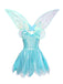 Robe en tulle pailleté avec ailes de papillon et fée d'Halloween des années 1970