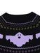 Robe pull noire à pois style fantôme d'Halloween des années 1960
