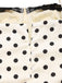 Robe moulante blanche à pois dentelle années 1960
