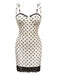 Robe moulante blanche à pois dentelle années 1960