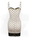 Robe moulante blanche à pois dentelle années 1960