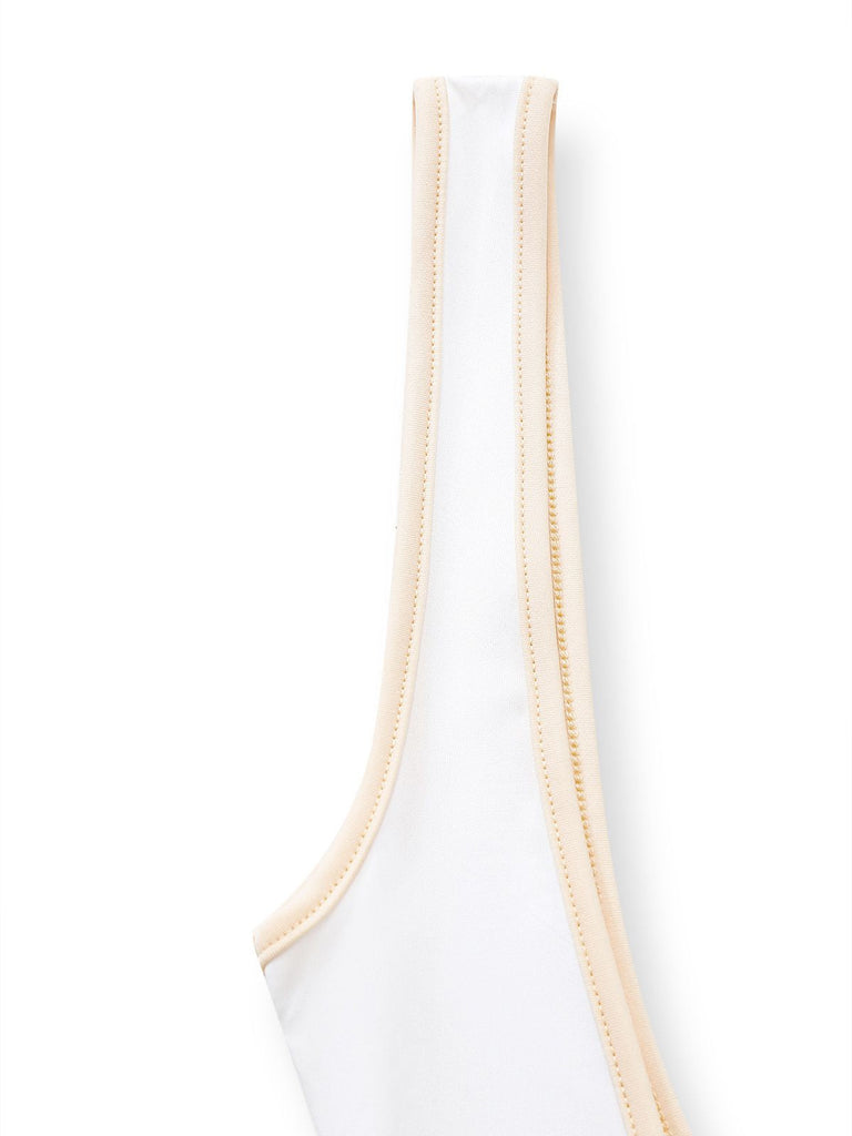 Combinaison bretelles à découpes patchwork années 1950