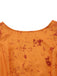Robe Orange Coton Sans Manches Imprimée Ajustée Années 1930