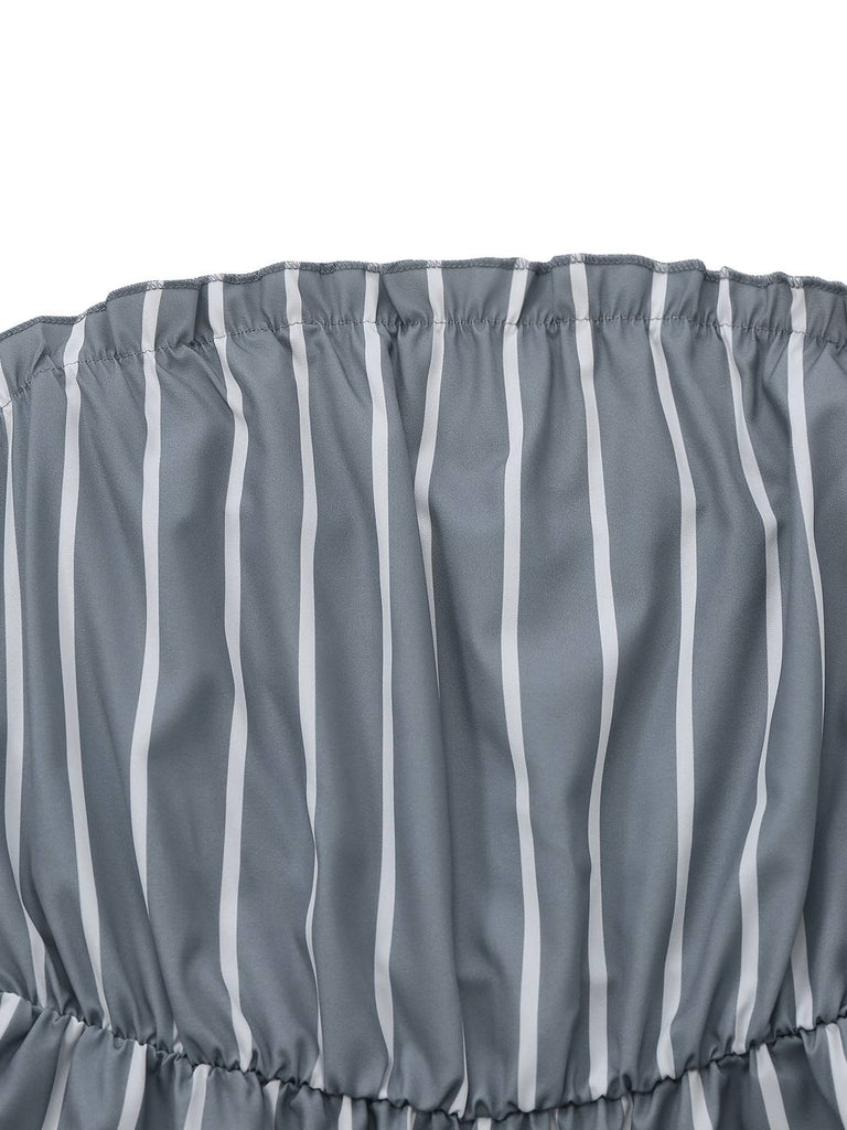 Combinaison rayée grise sans bretelles avec ceinture années 1930