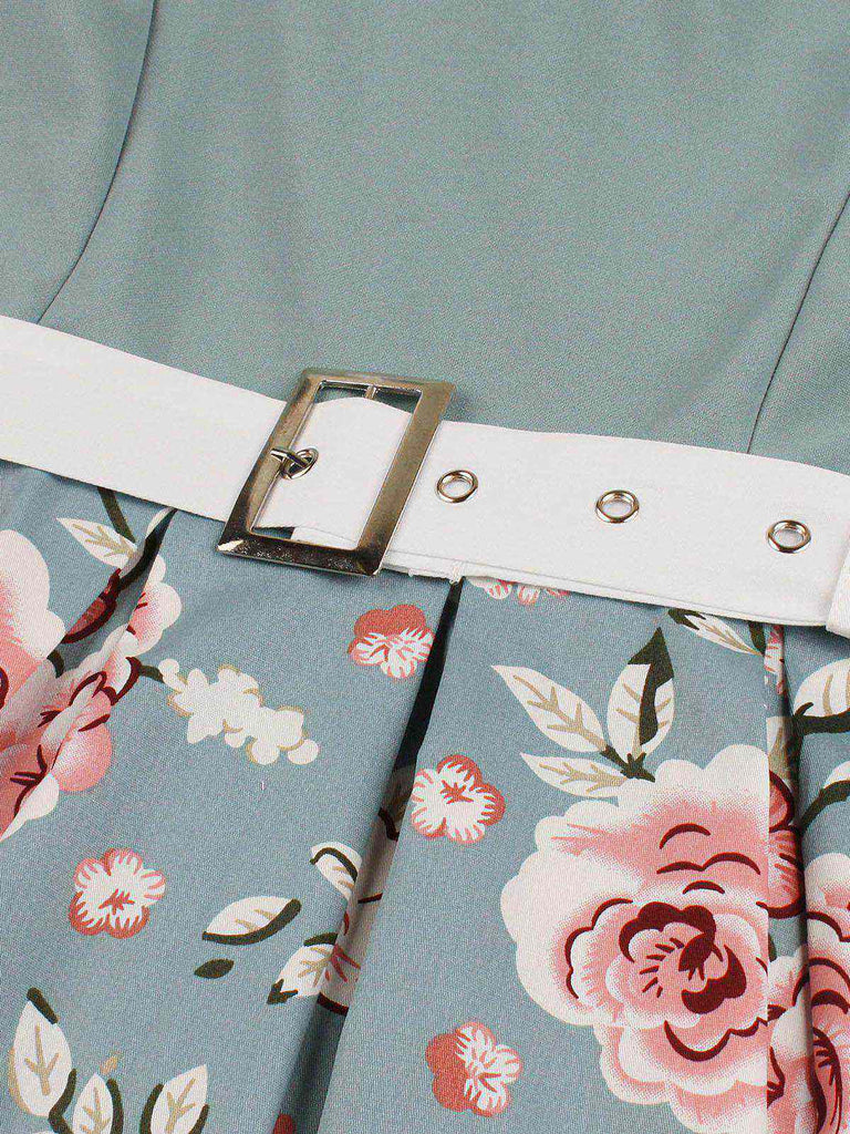 Robe Swing Année 50 Fleurie avec Ceinture 11