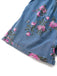 Combishort Bleue Jean Fleurs Bretelles Larges Années 1960