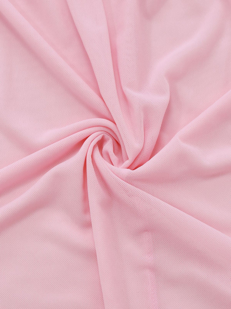 Nuisette babydoll en tulle transparent ornée de dentelle et de nœuds années 1950