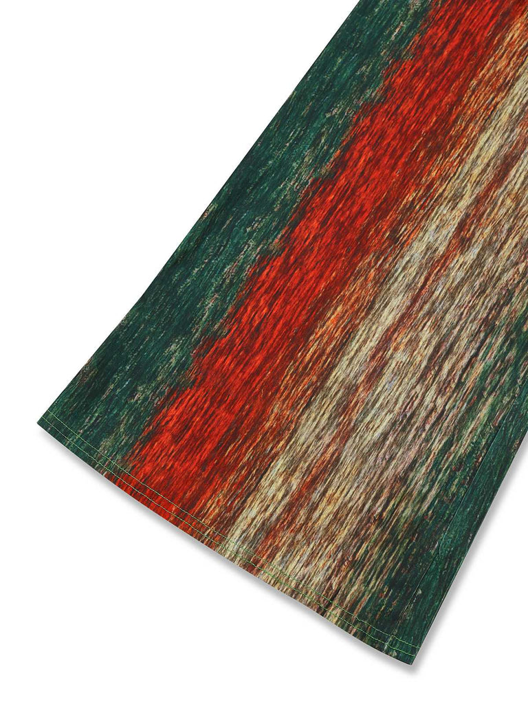 Combinaison multicolore col en V et ceinture des années 1970