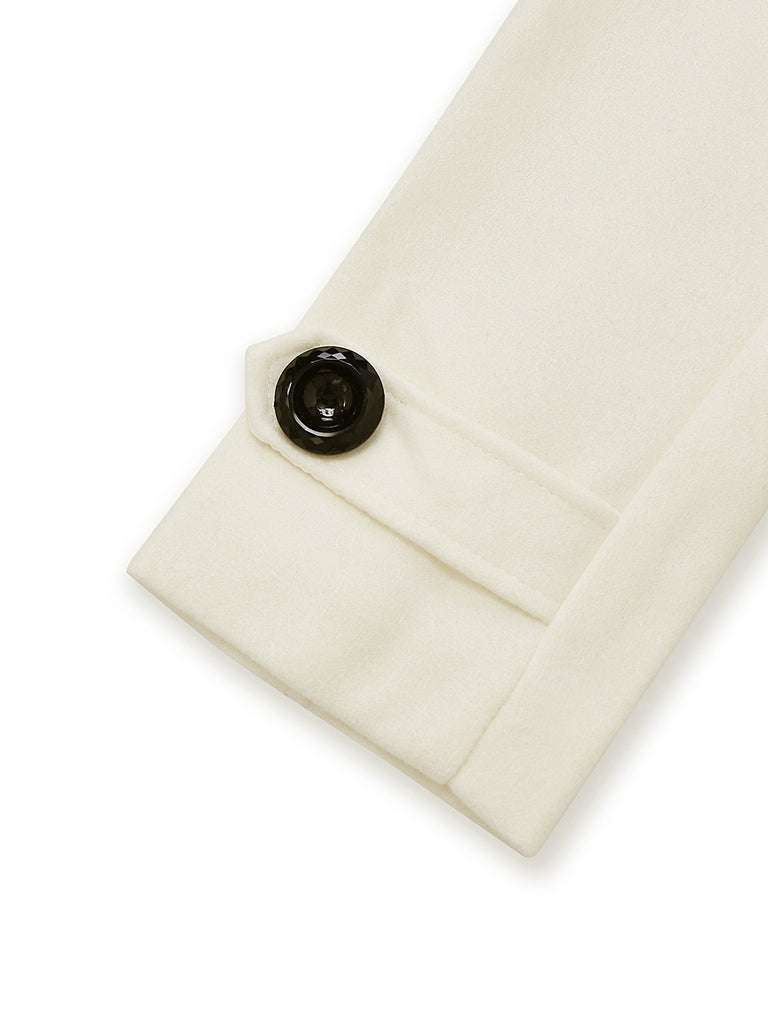 Manteau à boutons amovibles en fausse fourrure des années 1940