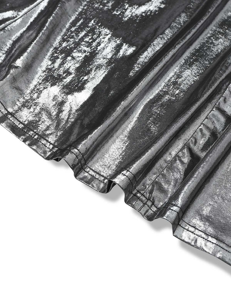 Robe sirène argentée fines bretelles années 1930