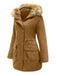 Manteau Années 50 Garnie de Fourrure Synthétique à Boucle