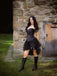 2PCS Corset en dentelle Steampunk et jupe haute-basse des années 1970
