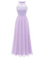 [Prévente] Robe Lavande Col Licou Dentelle Mousseline Années 1970