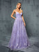 Lavender tulle evening dress side view showcasing graceful drape and elegant profile for gala events and weddings