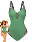 Maillot de Bain Léopard Col V 1950s