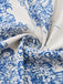 Robe Froncée Col V Imprimé Porcelaine Bleu Clair Années 50