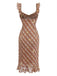 [Prévente] Clair Marron Volant à Carreaux Citron Pencil Robe Années 1960 4