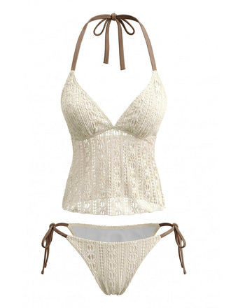 Uni Dos-Nu Tankini Ensemble Jaune clair Années 1950
