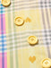 [Prévente] Robe Col Carré à Carreaux avec Cœur Jaune Clair Années 50