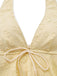 Texturé Floral Halter Profond V Ensemble Tankini Années 1950 5