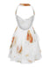 Back: Light Yellow 1960s Halter Backless Irregular Hem Mini Dress, classic silhouette, perfect for vintage fashion lovers