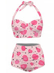 [Prévente] Maillot de Bain Dos Nu Lacé Citrouille Rose années 50