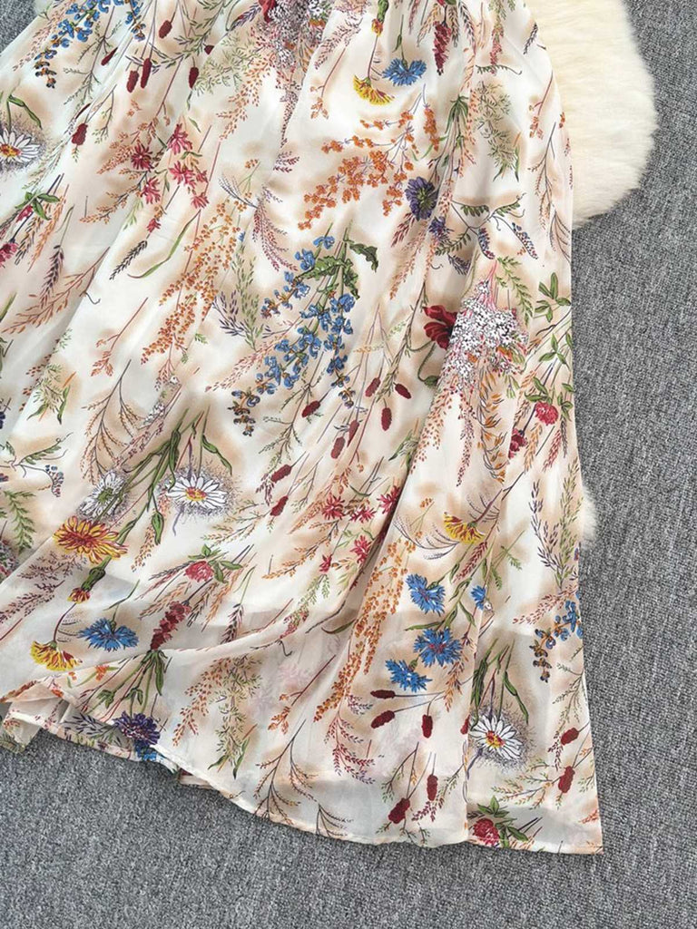 Floral patterned fabric on a textured surface