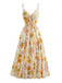 [Prévente] Robe à Bretelles Bohème Col en V Floral Aquarelle Bleu années 30 10