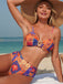 Ensemble Bikini Floral Paisley avec Anneau Fer à Cheval en Cristal Années 1970