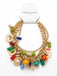 Multicolor Boho Layered Beaded Chain Bracelet - vintage fashion, retro style, elegant red