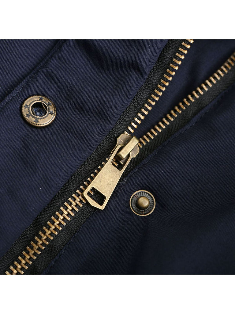 Manteau Années 50 Garnie de Fourrure Synthétique à Boucle