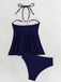 Uni Métallique Embellished Maillot de Bain Bleu marine Années 1980 6