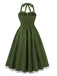 Robe dos nu en dentelle patchwork à pois des années 1950