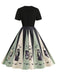 [Prévente] Robe patchwork imprimé toile d'araignée rouge pour Halloween des années 1950