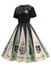 [Prévente] Robe patchwork imprimé toile d'araignée rouge pour Halloween des années 1950