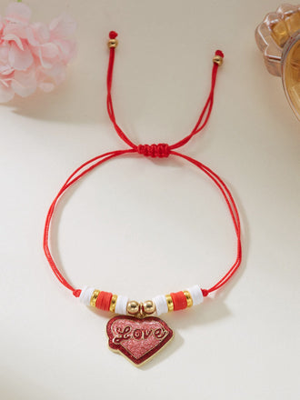 Bracelet tissé ajustable en forme de cœur pour la Saint-Valentin