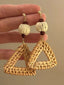 Boucles d'oreilles en rotin de style vintage