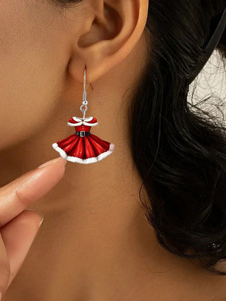 Boucles d'oreilles pendantes en acrylique en forme de robe de princesse