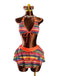 Ensemble Bikini Bohème Asymétrique & Cache-Maillot Orange Années 1980