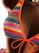 Ensemble Bikini Bohème Asymétrique & Cache-Maillot Orange Années 1980