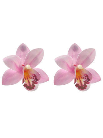 Orchidée Fleur Imposant Boucles d'Oreilles 2