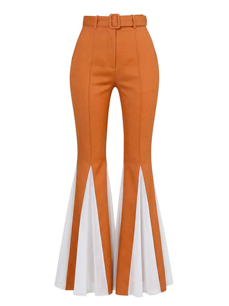 Pantalon évasé orange patchwork 1970s