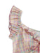 Pastel plaid swing dress with ruffled bow details and sweetheart neckline for 1950s vintage styling